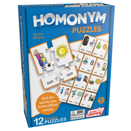 JUNIOR LEARNING Homonym Puzzles, 12 Puzzles JL243